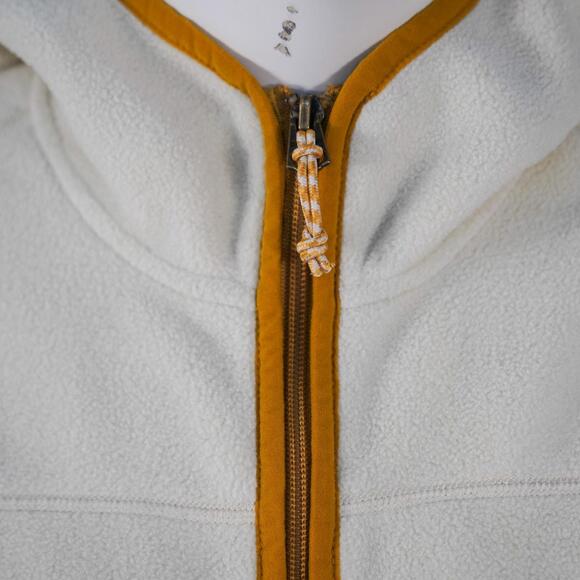 Burton Women’s Fleece Hooded Jacket XS Cream Mustard Zip-Up Cozy Outdoor - Picture 5 of 8
